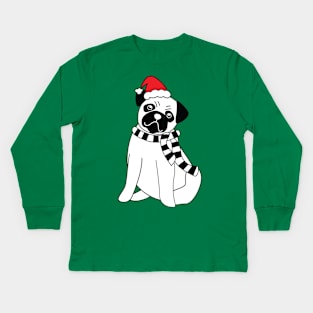 Christmas Pug Kids Long Sleeve T-Shirt